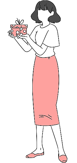 Image of a woman giving a gift