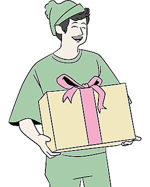 Poster of a man delivering a package